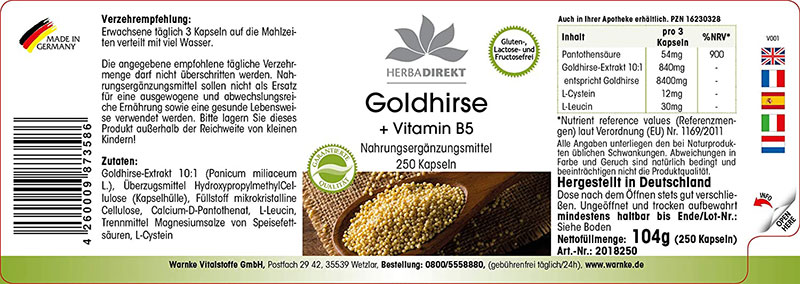 Viên Uống Chiết Xuất Kê Vàng Warnke Goldhirse Vitamin B5, 90 Viên, Đẹp Tóc, Đẹp Da - Ảnh 4
