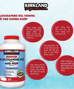 Kirkland glucosamine hcl 1500mg with msm 1500mg hop 375 vien 13 emsa